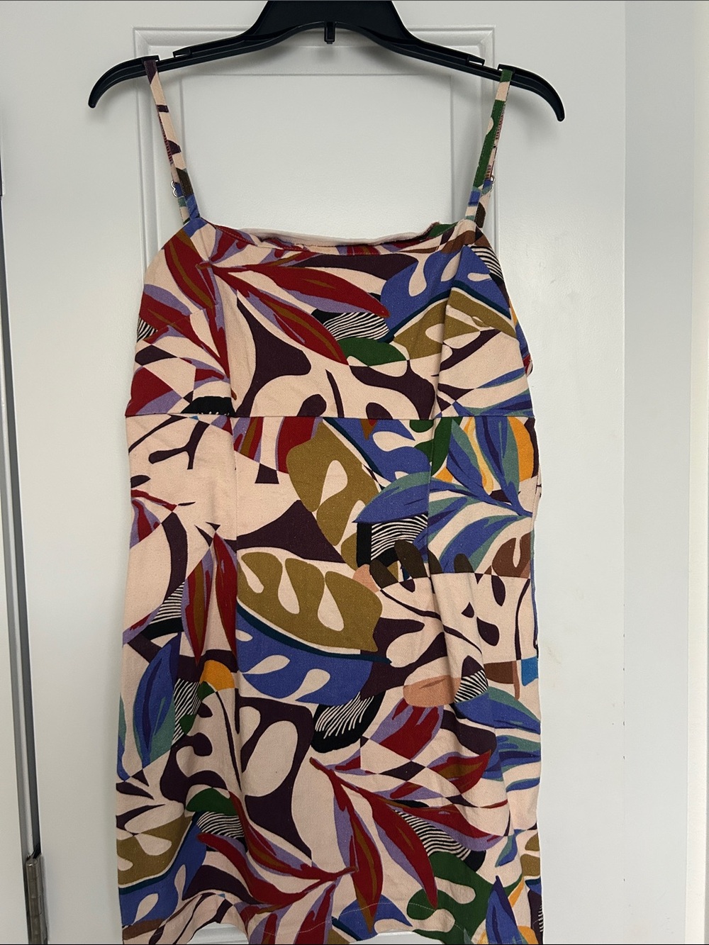 Avec Les Filles Multicolor Leaf-Print Mini Dress